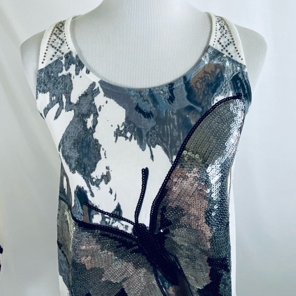 Fleur De Les Butterfly Sequin shark Bottom Top is Stunning NWT - Picture 6 of 16